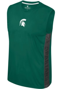 Colosseum Michigan State Spartans Mens Green Smack Talk Short Sleeve Tank Top