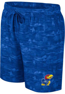 Colosseum Kansas Jayhawks Mens Blue Ozark Swim Trunks