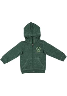 Colosseum Colorado State Rams Toddler Knobby Long Sleeve Full Zip Sweatshirt - Green