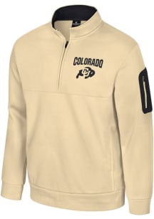 Colosseum Colorado Buffaloes Mens Gold Hits The Road Fleece Long Sleeve Qtr Zip Pullover
