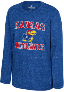 Colosseum Kansas Jayhawks Youth Blue Knobby No 1 Long Sleeve T-Shirt