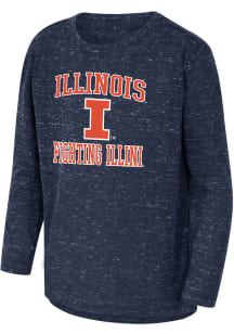 Colosseum Illinois Fighting Illini Youth Navy Blue Knobby No 1 Long Sleeve T-Shirt