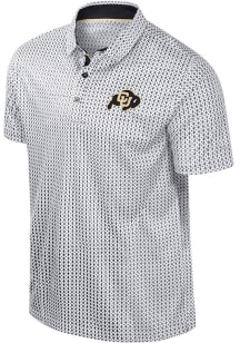 Colosseum Colorado Buffaloes Mens White Reynolds Short Sleeve Polo