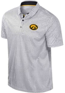 Colosseum Iowa Hawkeyes Mens White Reynolds Short Sleeve Polo
