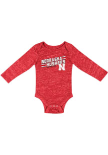 Colosseum Nebraska Cornhuskers Baby Red Knobby Fun Long Sleeve One Piece
