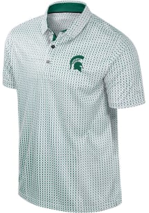 Colosseum Michigan State Spartans Mens White Reynolds Short Sleeve Polo