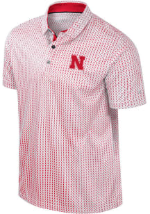 Colosseum Nebraska Cornhuskers Mens White Reynolds Short Sleeve Polo