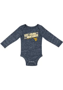 Colosseum West Virginia Mountaineers Baby Navy Blue Knobby Fun Long Sleeve One Piece