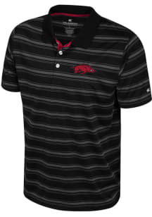 Colosseum Arkansas Razorbacks Mens Black Milk Steak Short Sleeve Polo