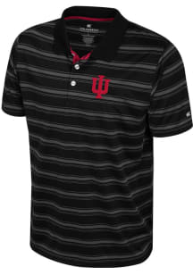 Colosseum Indiana Hoosiers Mens Black Milk Steak Short Sleeve Polo