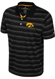Colosseum Iowa Hawkeyes Mens Black Milk Steak Short Sleeve Polo
