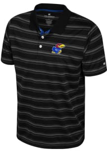 Colosseum Kansas Jayhawks Mens Black Milk Steak Short Sleeve Polo