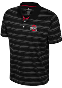 Colosseum Ohio State Buckeyes Mens Black Milk Steak Short Sleeve Polo