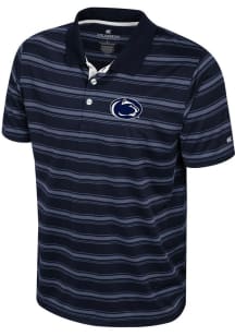 Colosseum Penn State Nittany Lions Mens Navy Blue Milk Steak Short Sleeve Polo