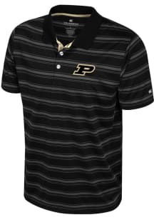 Colosseum Purdue Boilermakers Mens Black Milk Steak Short Sleeve Polo