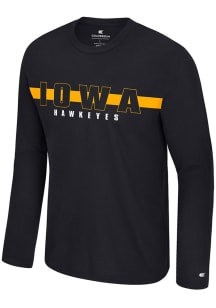 Colosseum Iowa Hawkeyes Black Bar Long Sleeve T-Shirt