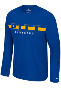 Colosseum Pitt Panthers Blue Bar Long Sleeve T-Shirt