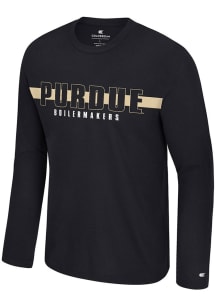 Colosseum Purdue Boilermakers Black Bar Long Sleeve T-Shirt