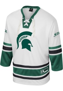 Colosseum  Michigan State Spartans Mens White Puck Proud Hockey Jersey