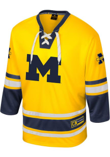 Colosseum  Michigan Wolverines Mens Yellow Puck Proud Hockey Jersey