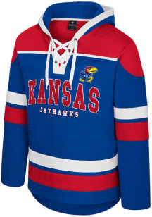 Colosseum Kansas Jayhawks Mens Blue Rivalry Hockey Long Sleeve Hoodie