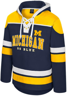 Colosseum Michigan Wolverines Mens Blue Rivalry Hockey Long Sleeve Hoodie