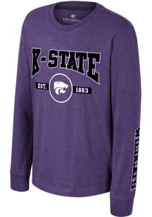 Colosseum K-State Wildcats Youth Purple Starfighter Long Sleeve T-Shirt
