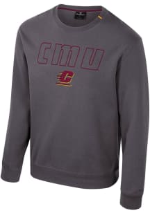 Colosseum Central Michigan Chippewas Mens Charcoal Zion Long Sleeve Crew Sweatshirt