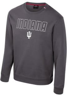 Colosseum Indiana Hoosiers Mens Charcoal Zion Long Sleeve Crew Sweatshirt