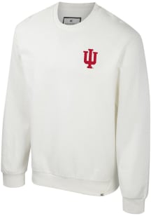 Colosseum Indiana Hoosiers Mens White Agent Ribbed Long Sleeve Crew Sweatshirt