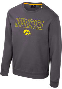 Colosseum Iowa Hawkeyes Mens Charcoal Zion Long Sleeve Crew Sweatshirt