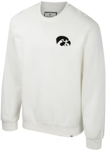Colosseum Iowa Hawkeyes Mens White Agent Ribbed Long Sleeve Crew Sweatshirt