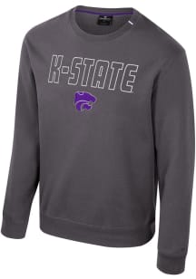 Colosseum K-State Wildcats Mens Charcoal Zion Long Sleeve Crew Sweatshirt