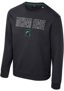 Colosseum Michigan State Spartans Mens Black Zion Long Sleeve Crew Sweatshirt