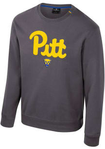 Colosseum Pitt Panthers Mens Charcoal Zion Long Sleeve Crew Sweatshirt