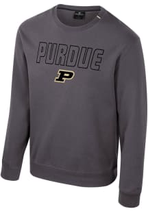 Colosseum Purdue Boilermakers Mens Charcoal Zion Long Sleeve Crew Sweatshirt