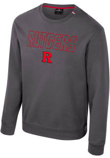 Colosseum Rutgers Scarlet Knights Mens Charcoal Zion Long Sleeve Crew Sweatshirt