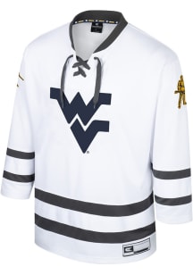 Colosseum  West Virginia Mountaineers Mens White On The Ice Hockey Jersey