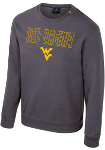 Colosseum West Virginia Mountaineers Mens Charcoal Zion Long Sleeve Crew Sweatshirt