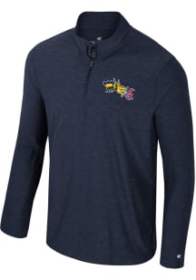 Colosseum Drexel Dragons Mens Navy Blue Revolution Windshirt Long Sleeve Qtr Zip Pullover