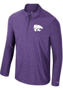 Colosseum K-State Wildcats Mens Purple Revolution Windshirt Long Sleeve Qtr Zip Pullover
