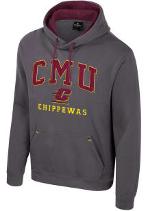 Colosseum Central Michigan Chippewas Mens Charcoal Zion Long Sleeve Hoodie