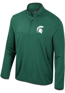 Colosseum Michigan State Spartans Mens Green Potential Long Sleeve Qtr Zip Pullover