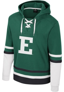 Colosseum Eastern Michigan Eagles Mens Green Ringing Lace Up Hockey Long Sleeve Hoodie