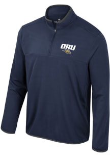 Colosseum Oral Roberts Golden Eagles Mens Navy Blue Potential Long Sleeve Qtr Zip Pullover
