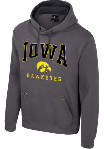 Colosseum Iowa Hawkeyes Mens Charcoal Zion Long Sleeve Hoodie