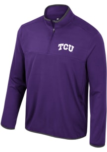 Colosseum TCU Horned Frogs Mens Purple Potential Long Sleeve Qtr Zip Pullover