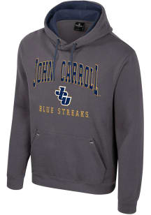Colosseum John Carroll Blue Streaks Mens Charcoal Zion Long Sleeve Hoodie