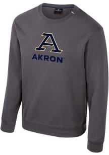 Colosseum Akron Zips Mens Charcoal Zion Long Sleeve Crew Sweatshirt