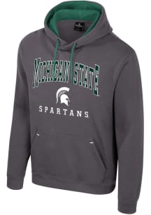 Colosseum Michigan State Spartans Mens Charcoal Zion Long Sleeve Hoodie
